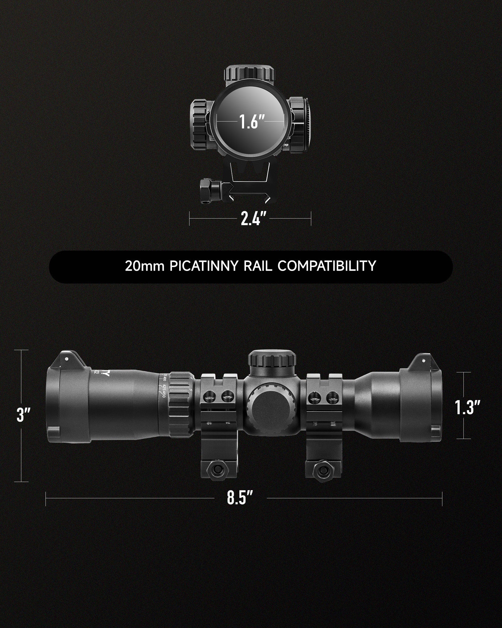 Pinty 1.5-4.5x32 Crossbow Optics SFP Hunting Scope