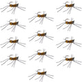 Barbless Pat's Barred Rubber Legs Tungsten Bead Jigged Coffee/Tan Euro Nymph  - Set of 12 Flies Hook Size 6