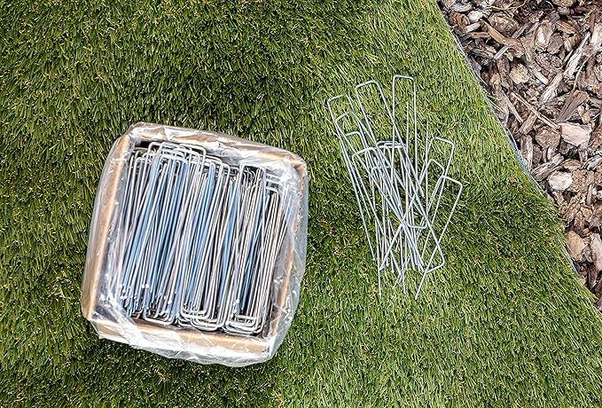 Squirrel Products U Shape Galvanized Garden Stakes Metal, 6 Inch Landscaping Staples, 11 Gauge Stakes for Landscaping Fabric Barrier Irrigation Tubing, 2.9mm 15x2.5x15cm – 500 Pack