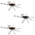 3 Pack Barbless Pat's Barred Rubber Legs Tungsten Bead Jigged Coffee/Black Euro Nymph  -  Hook Size 6