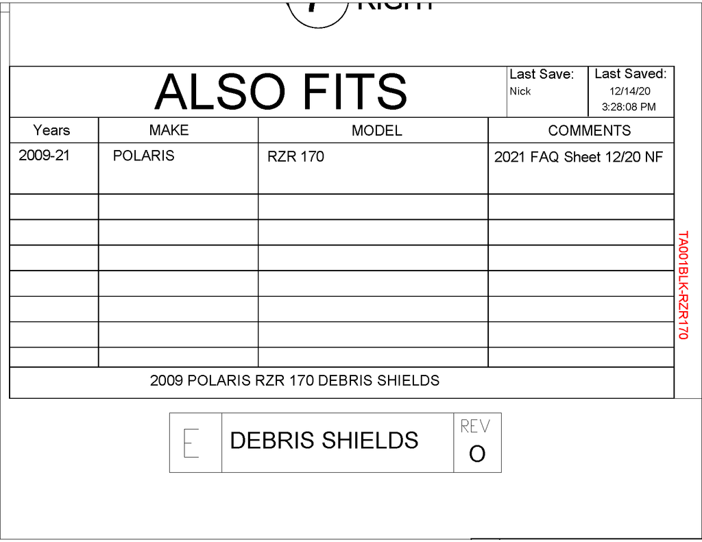 Trail Armor Half Door Style Debris and Mud ShieldS for 2009-21 Polaris RZR 170