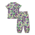 Purple yellow green camo top pants kids Mardi Gras outfits