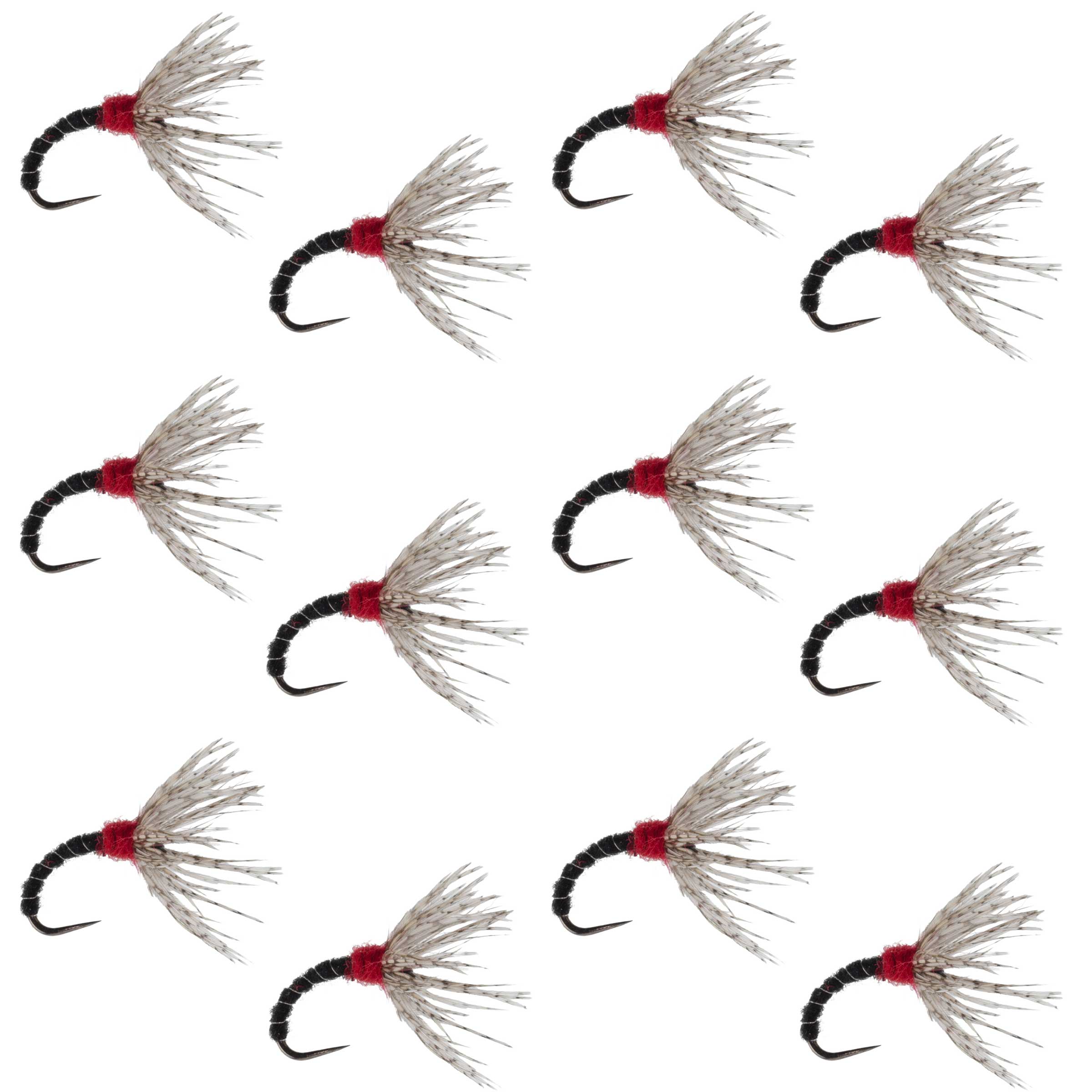 Black Zebra Sakasa Kebari - 12 Tenkara Flies - Size 14
