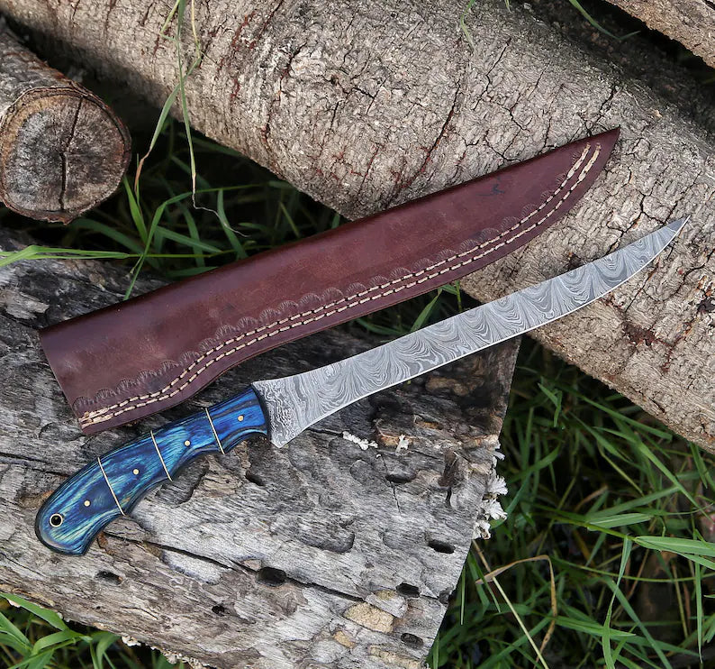 Custom Handmade Damascus Fillet Knife – 67 Layers Flexible Fishing Knife