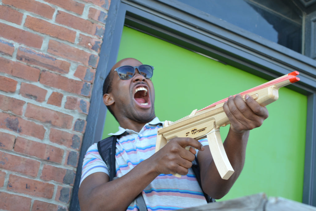 Model MP5 Rubber Band Machine Gun with Sliding Stock