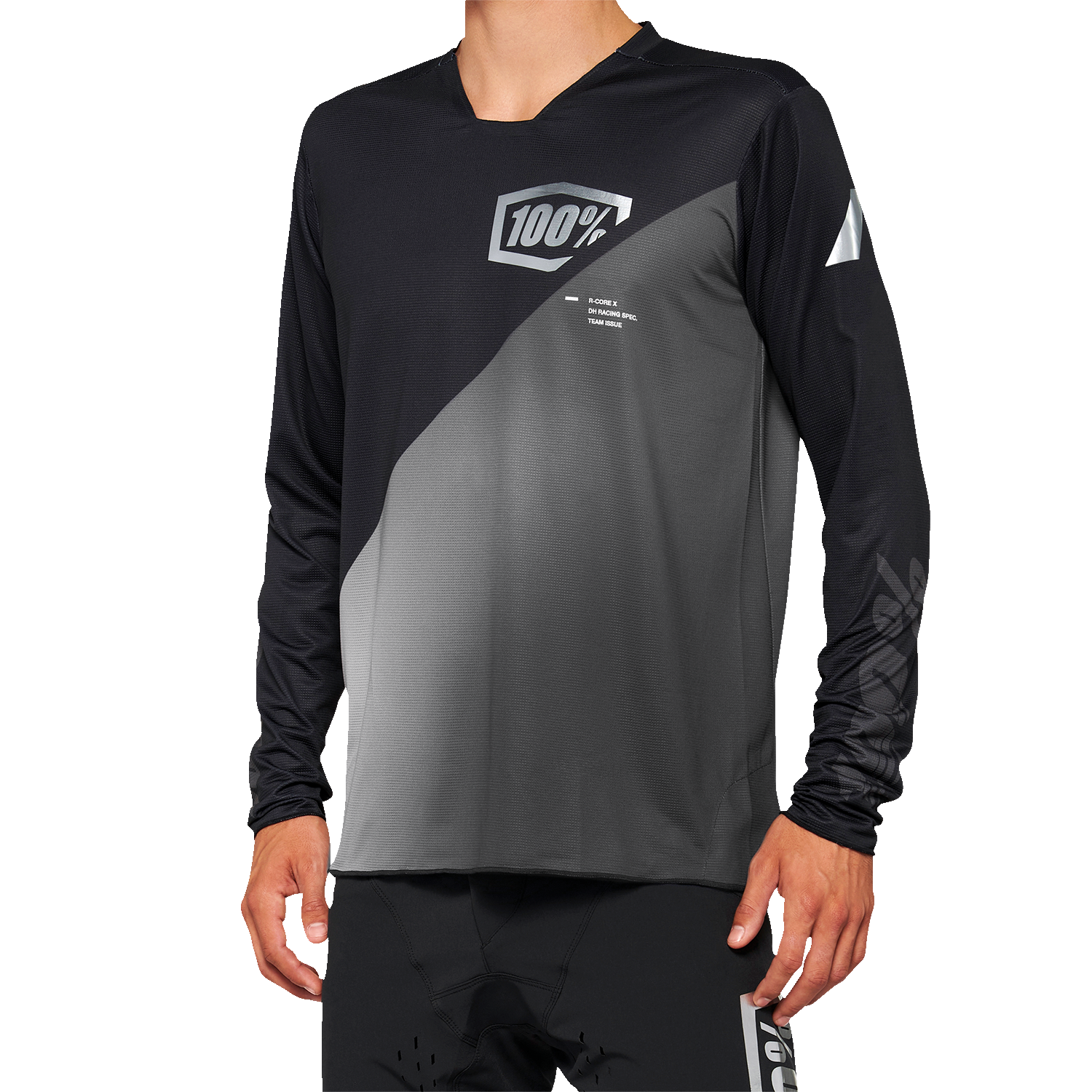 100% R-Core-X Long-Sleeve Jersey - Black/Gray - Small 40000-00000