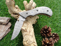 Everyday Carry Custom Handcrafted Damascus Steel Folding Pocket Knife with Damascus Steel Scales Handle – The Valiant