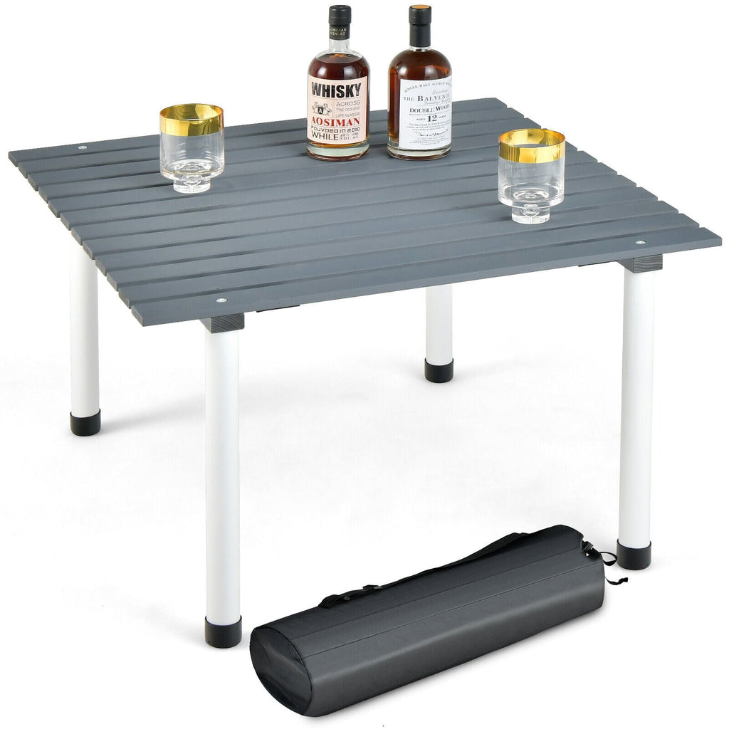 Folding Outdoor Camping Table with Carrying Bag for Picnics and Party-Gray