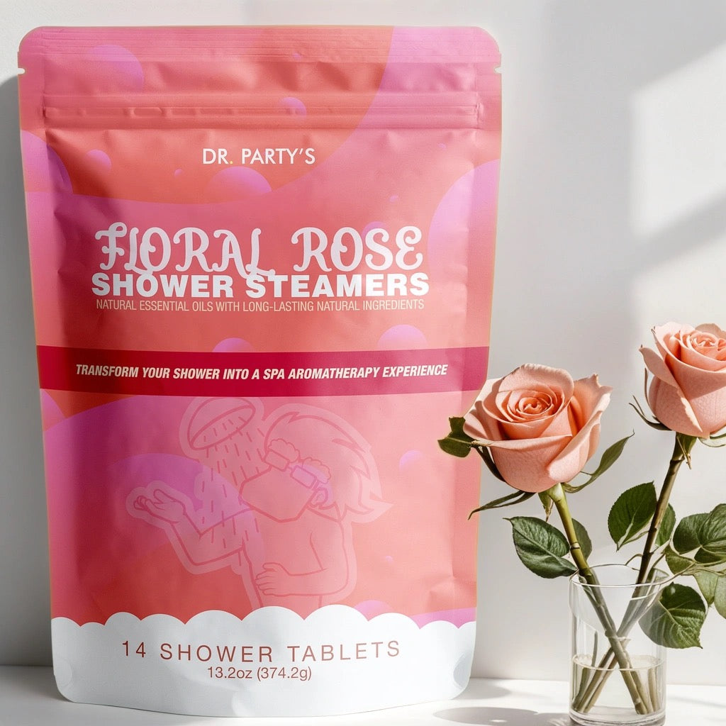 Floral Rose Scented Shower Steamers - Aromatherapy Shower Bombs, Dermatologist Approved, Pack of 14
