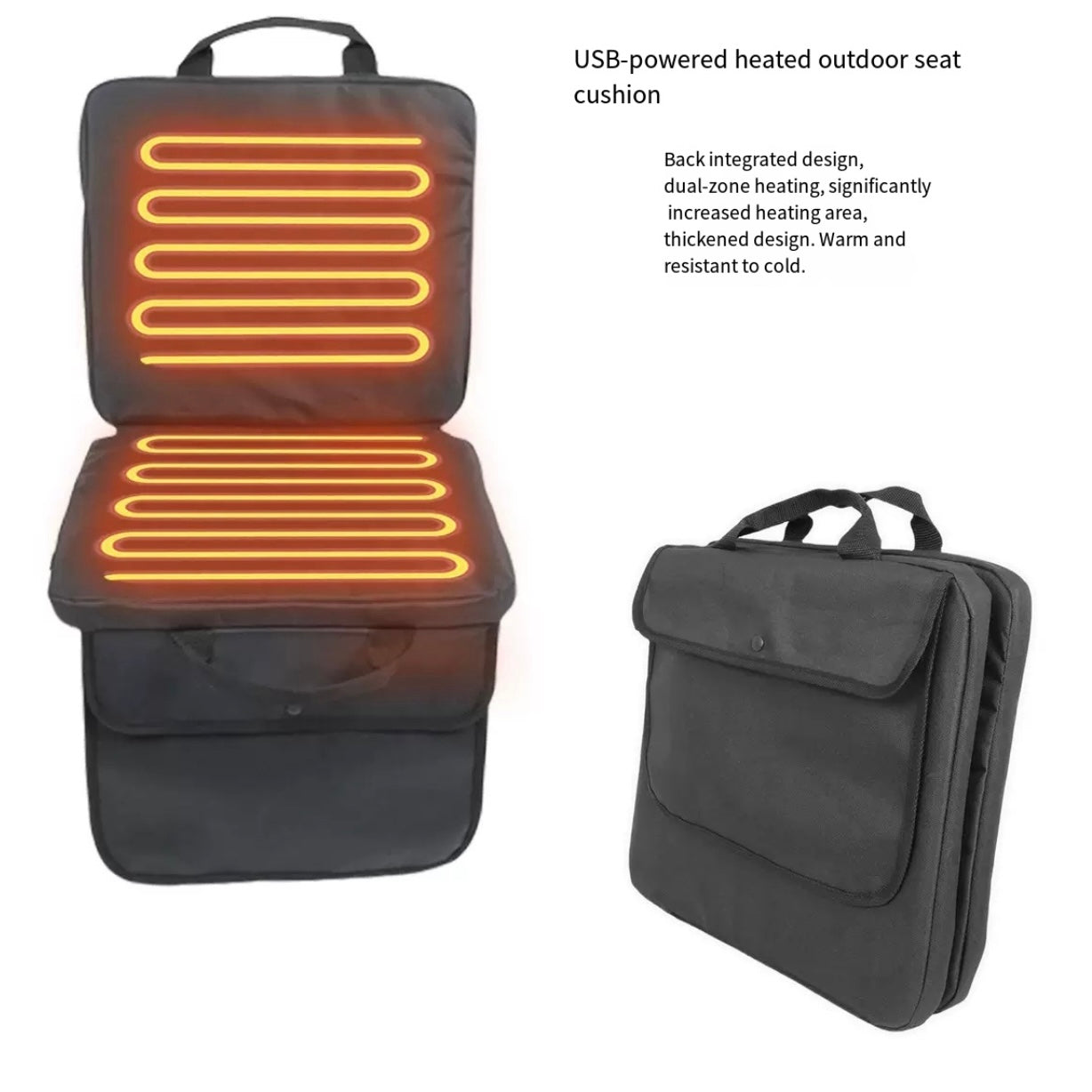 LITEGUEST USB Heated Stadium Seat Cushion – Warm Comfort on Bleachers