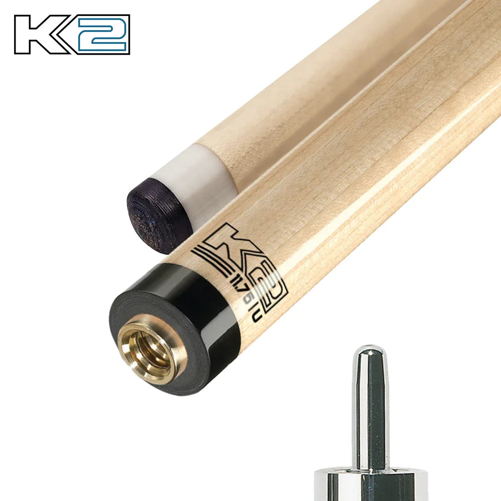 K2 KL131 Wrapless Cue With Gloss Black & Cocobolo Points