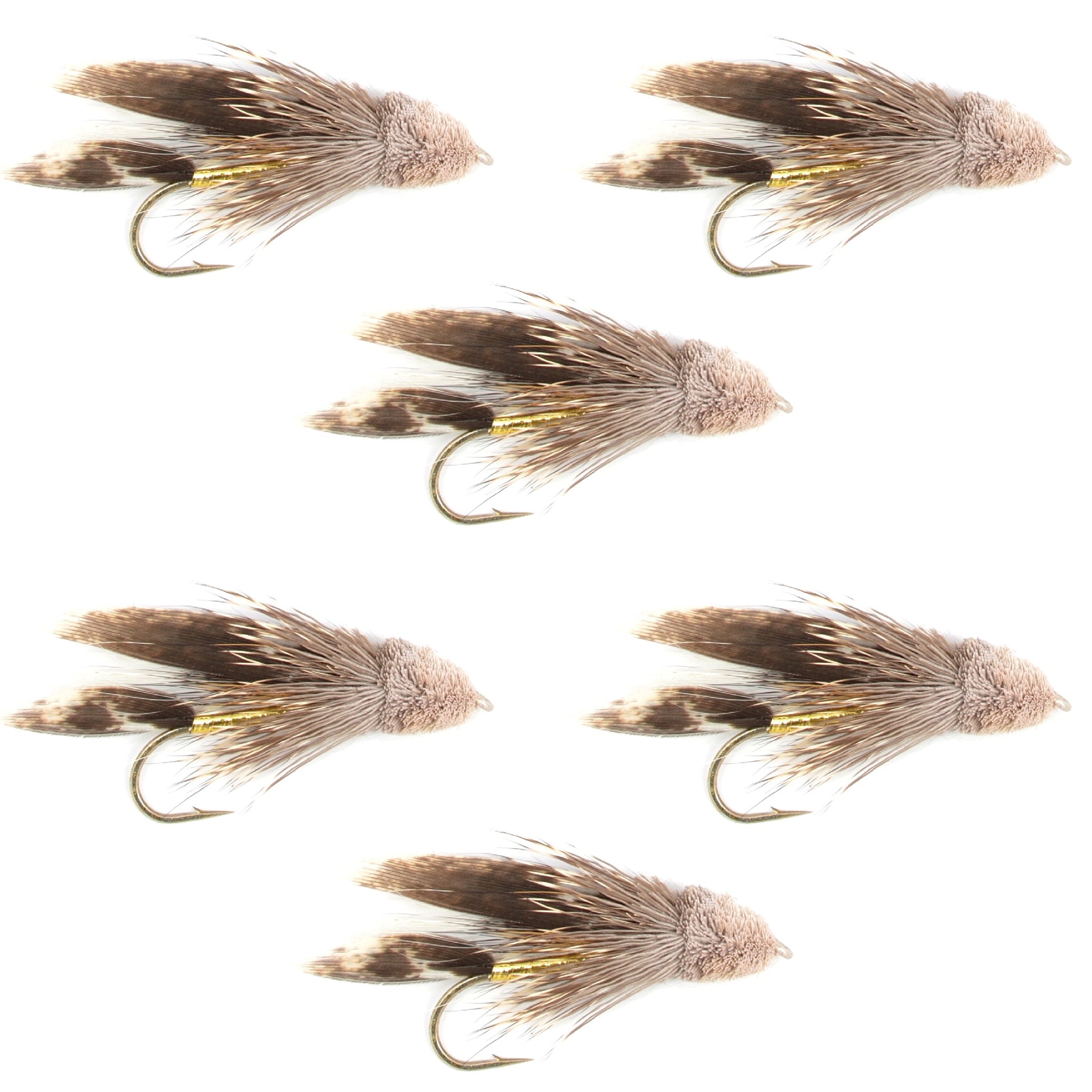 Muddler Minnow Fly Fishing Flies - Classic Bass and Trout Streamers - Set of 6 Flies Hook Size 6
