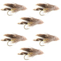 Muddler Minnow Fly Fishing Flies - Classic Bass and Trout Streamers - Set of 6 Flies Hook Size 4