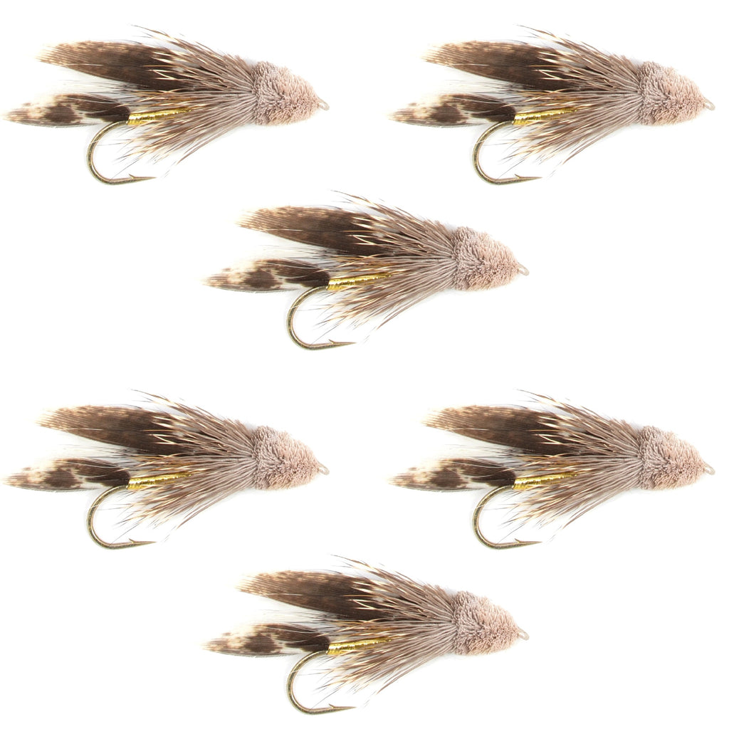 Muddler Minnow Fly Fishing Flies - Classic Bass and Trout Streamers - Set of 6 Flies Hook Size 10