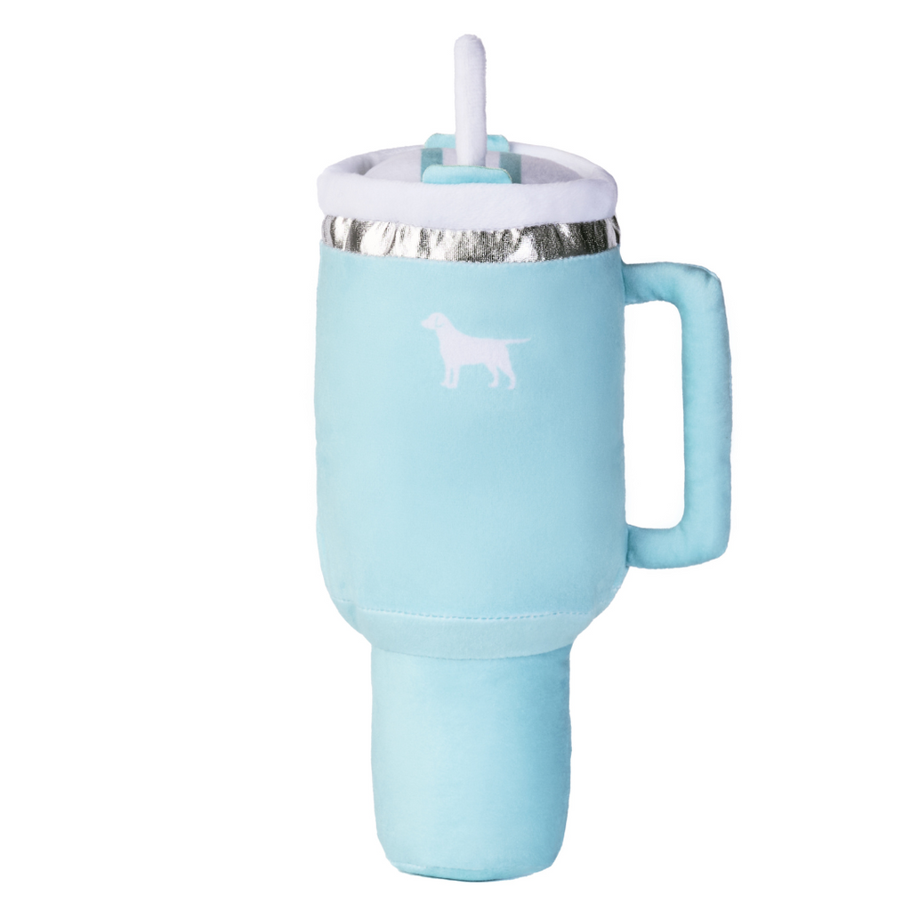 Pup Cup Tumbler Plush Squeaky Dog Toy- Ideal Birthday Dog Toy Gift