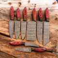 Custom Kitchen Knives Set – Hand-Forged Damascus Steel with Rosewood & Pakkawood Handles
