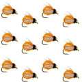 Bead Head LaFontaine Amber Deep Sparkle Caddis Pupa - 1 Dozen Flies Hook Size 14