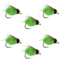 Bead Head LaFontaine Bright Green Deep Sparkle Caddis Pupa - 6 Flies Hook Size 16