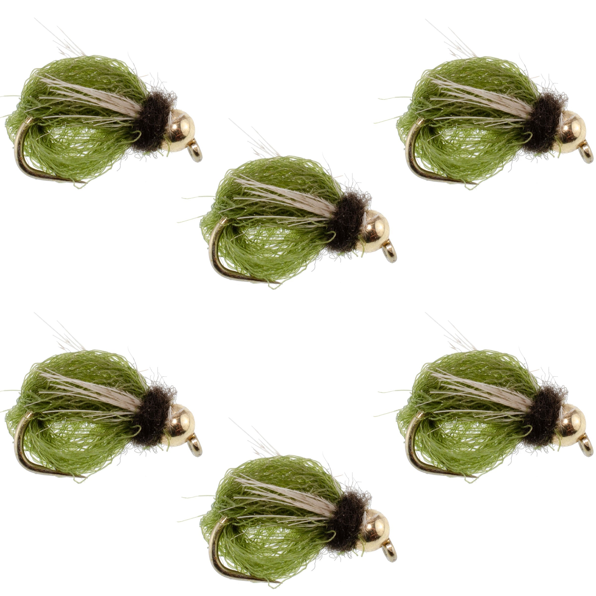 LaFontaine Olive Deep Sparkle Caddis Pupa - 6 Flies Hook Size 16
