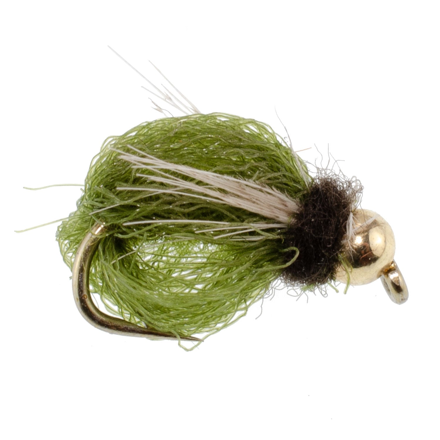 3 Pack Bead Head LaFontaine Olive Deep Sparkle Caddis Pupa - Hook Size 18