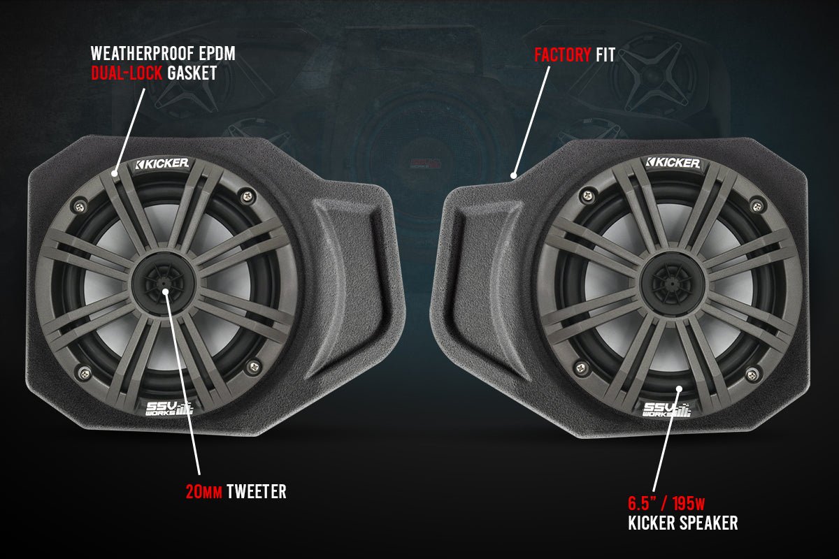 2018-2022 Polaris Ranger XP1000 6.5" Front Speaker-Pods