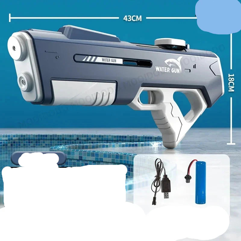 Water Gun Warfare Powerful automatic water blasters for epic pool battles.