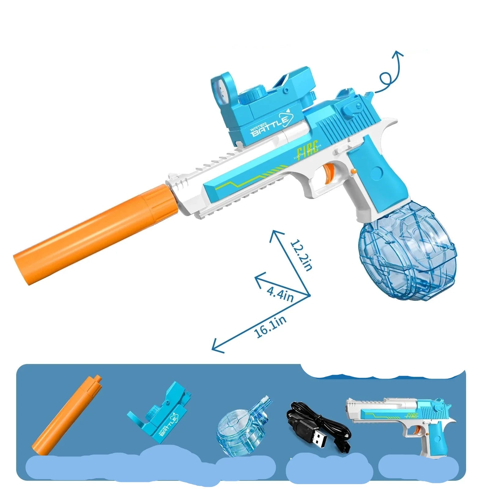 Summer Fun Electric Water Gun for Outdoor Play