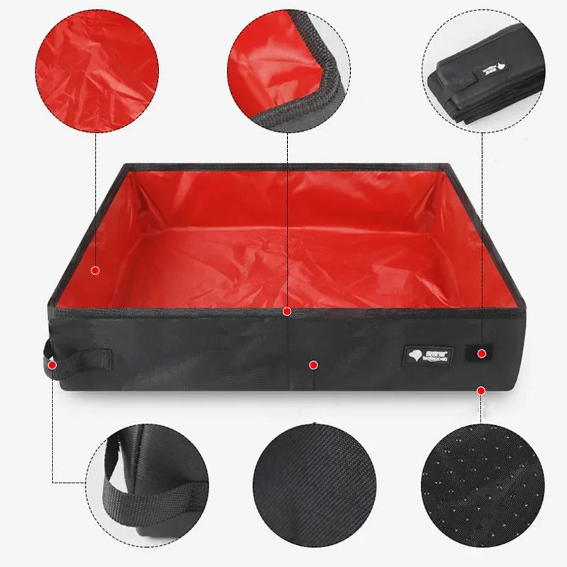 Portable Folding Travel Pet Litter Box – Waterproof Outdoor Foldable Cat Litter Potty for Cats & Small Dogs