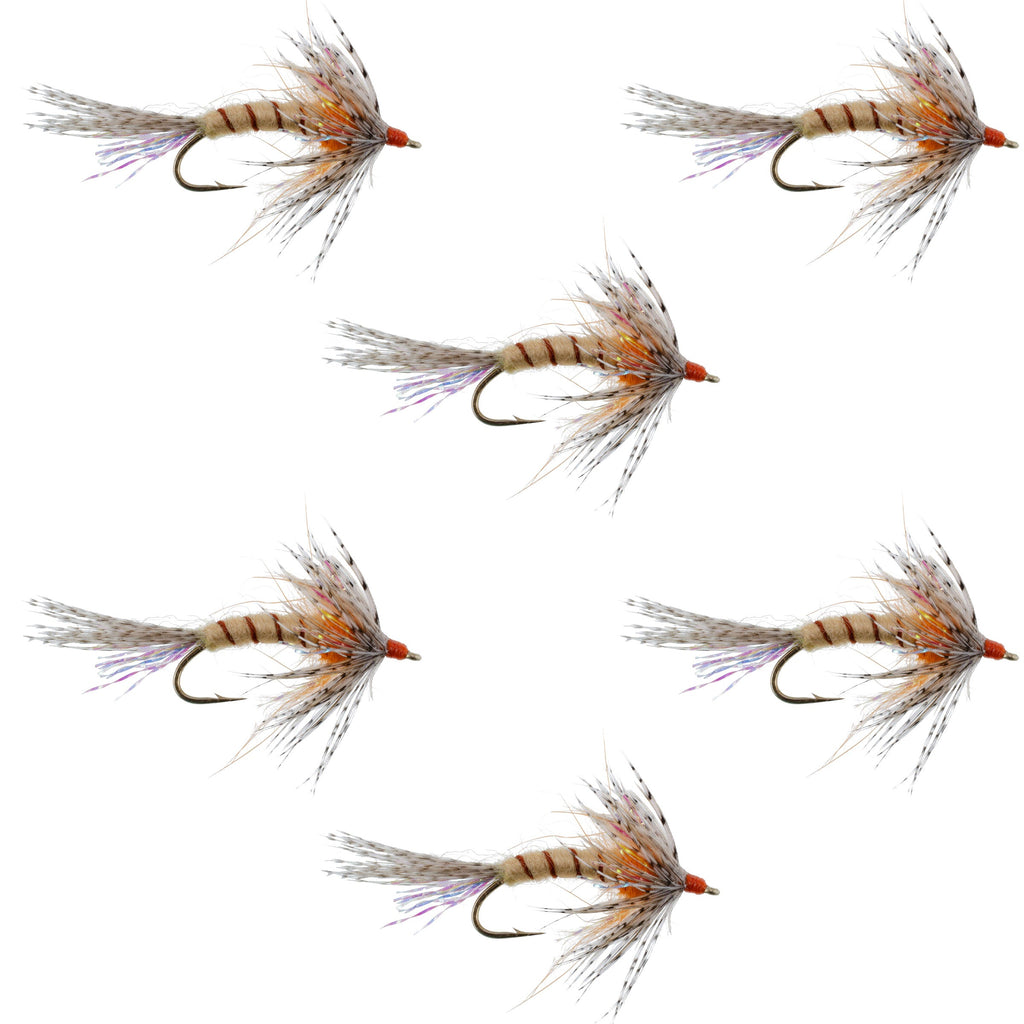 Orange Shakey Bealy Fall Soft Hackle Wet Fly - 6 Flies Hook Size 10