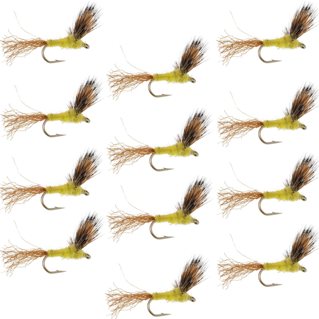 Sparkle Dun Pale Morning Dun PMD Yellow Body Mayfly 12 Flies Hook size 18
