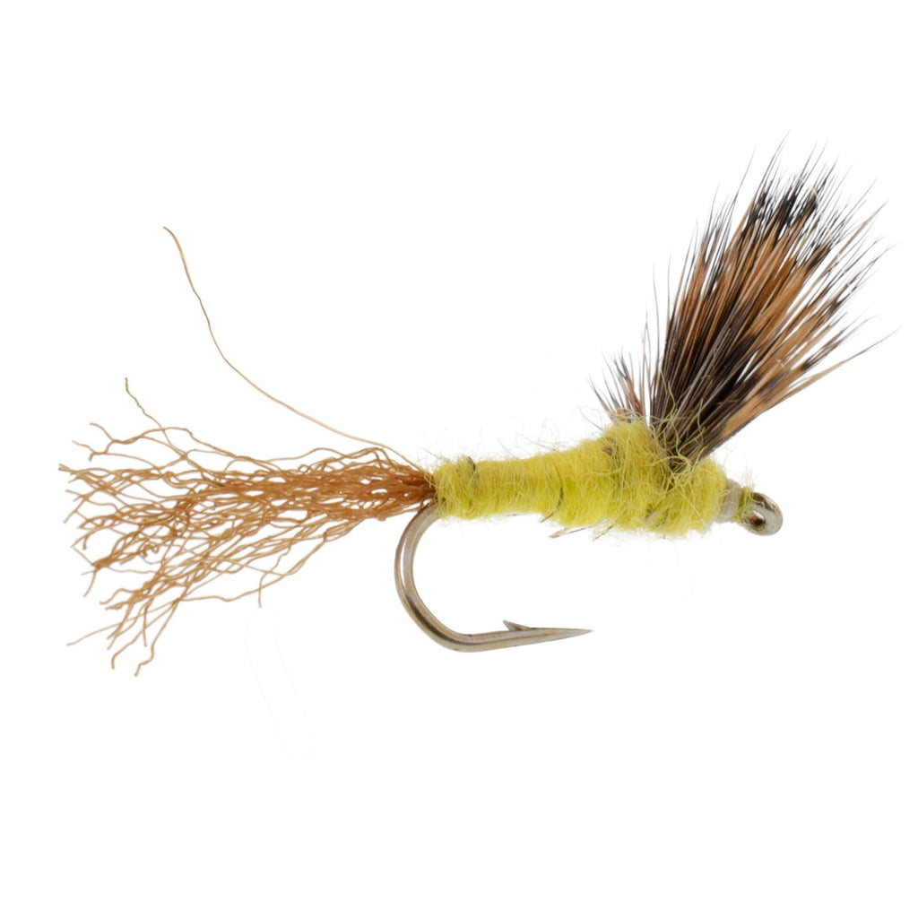 Sparkle Dun Pale Morning Dun PMD Yellow Body Mayfly 12 Flies Hook size 16
