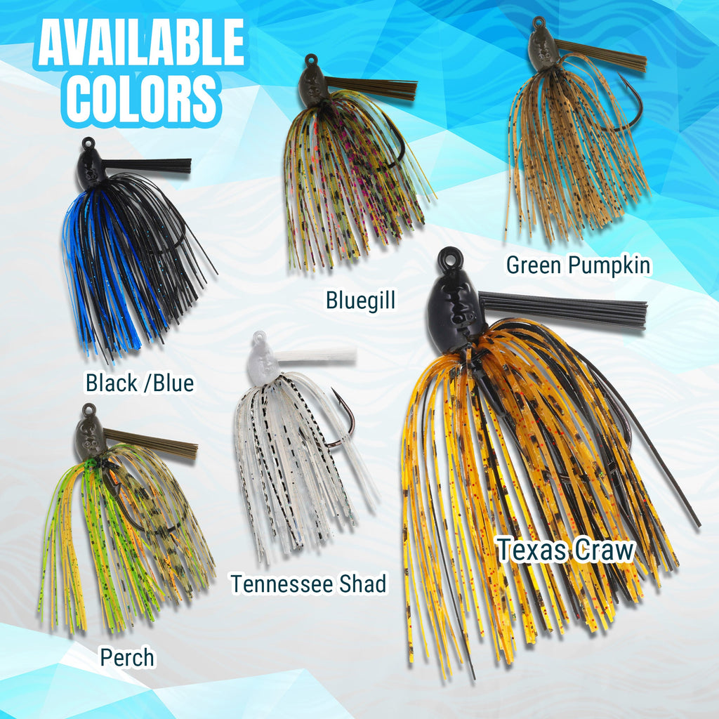Reaction Tackle Lead Swim Jigs – Premium Weedless Bass Fishing Lures- 3 Pack - New