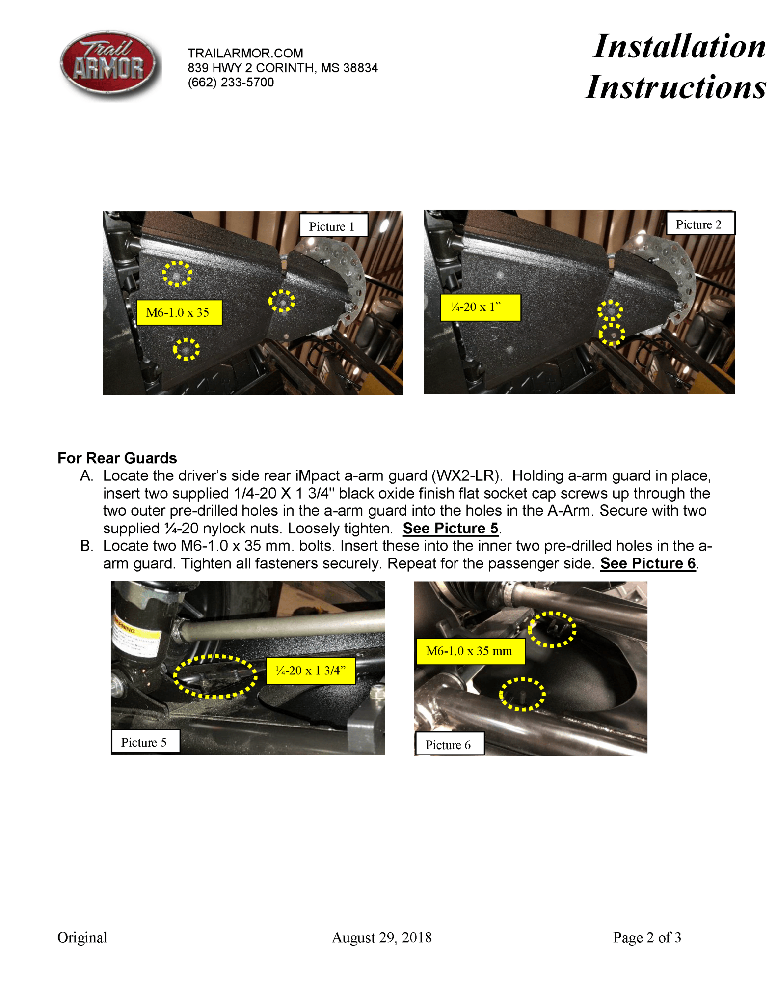 Trail Armor iMpact A-Arm Guards Yamaha for 2019-22 Wolverine X2 / X4 XTR Model