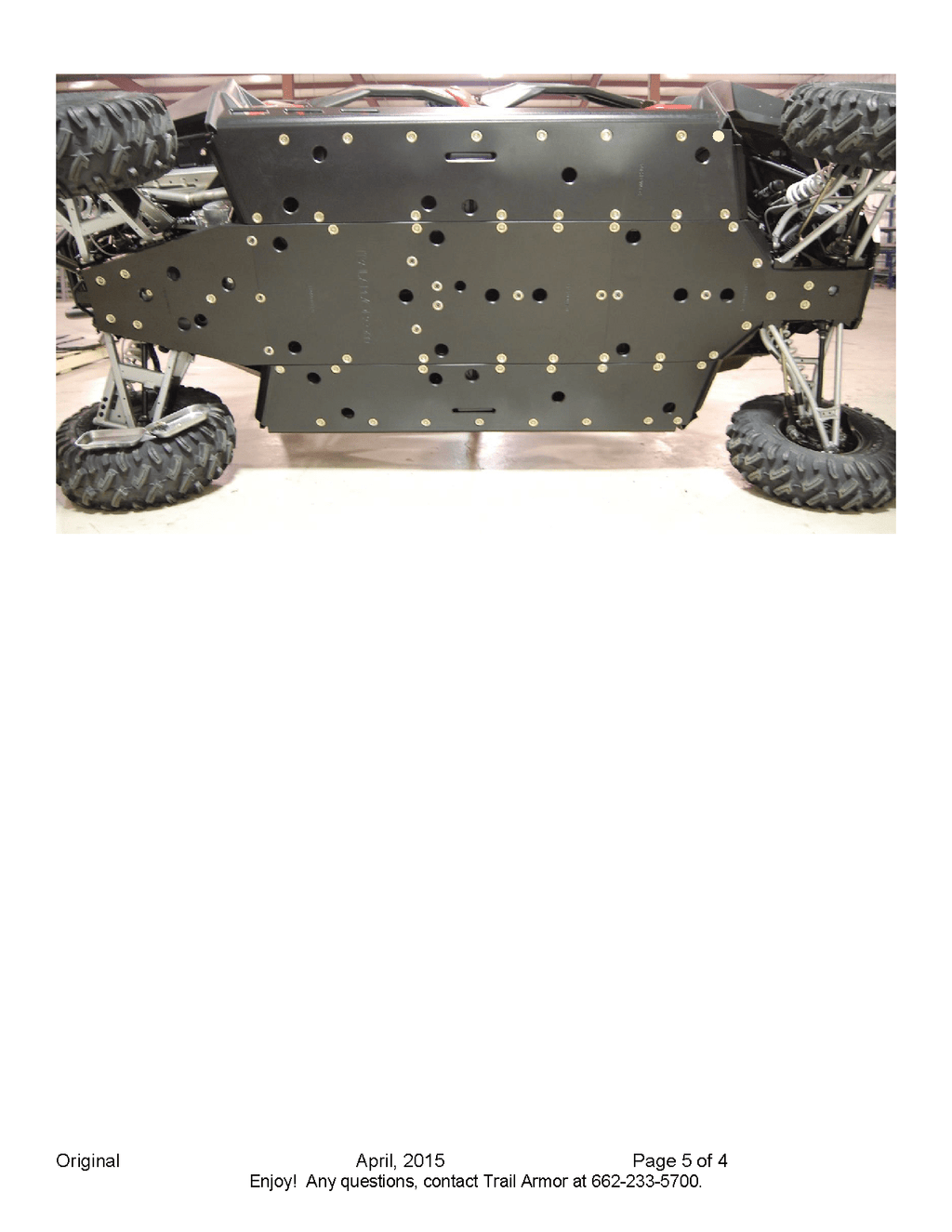 Trail Armor Full Skid Plate for 2015-17 Polaris RZR 900 4 / RZR S 1000 4