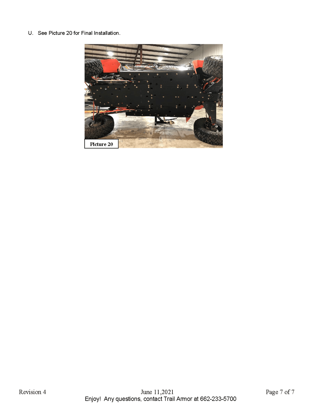 Trail Armor Skid Plate for 2014+ RZR XP 1000 4 / Turbo 4 / Turbo S 4