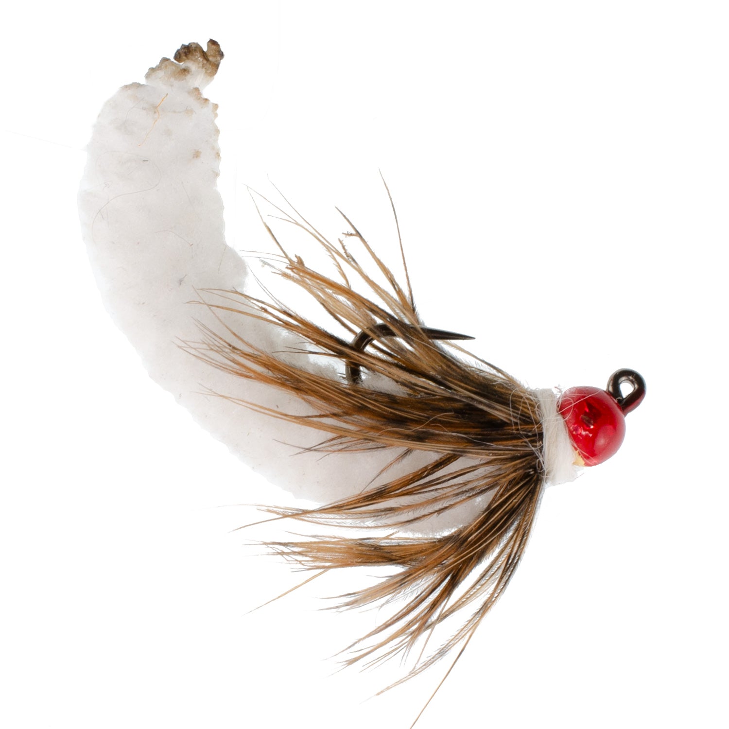 3 Pack Tungsten Bead White Mop Fly Tactical Jig Czech Euro Nymph Barbless - Size 14
