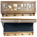 Wolf in the Wild Hidden Gun Storage - Coat Rack Concealment Shelf with Hooks for Coats, Bags, & Hats - Quick Access Hidden Gun Shelf - Secure Magnetic Lock