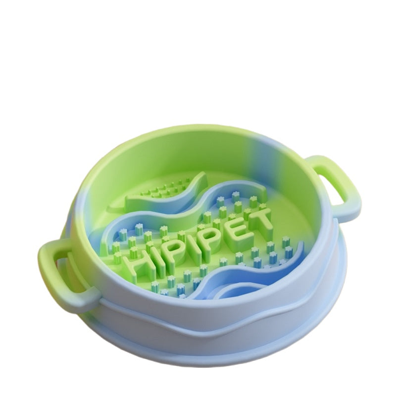 Cross-border Dog Bowl, Double-ear Handle Silicone Slow Food Bowl, Dog Pet Small Dog Slow Food Mat, Anti-choking Slow Food Bowl