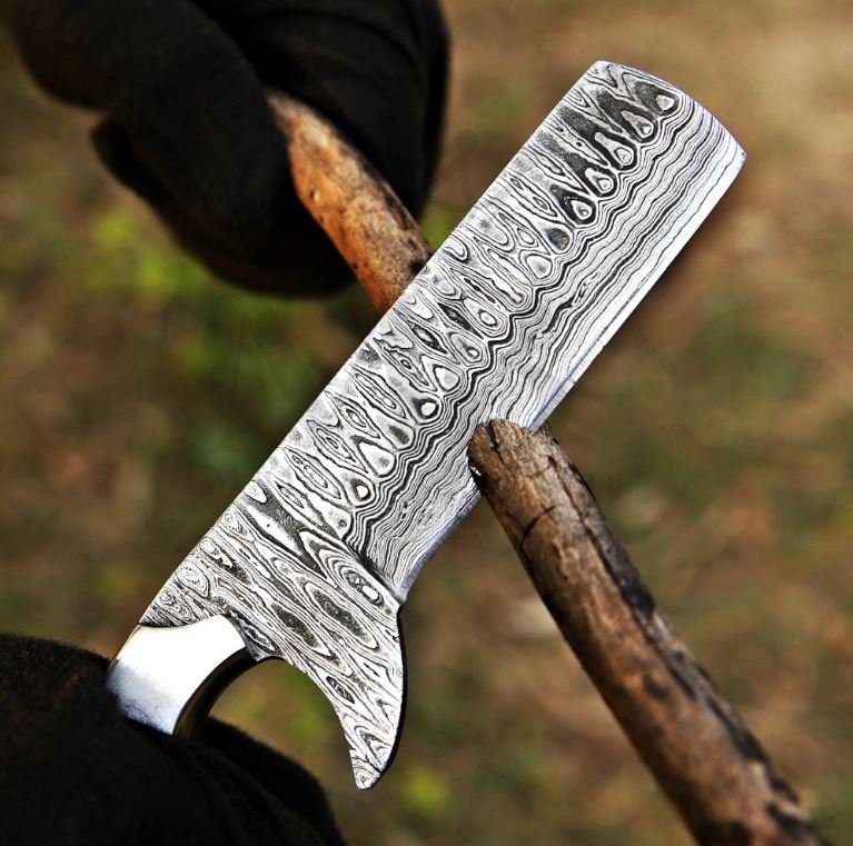 Bull Cutter Knife Damascus Blade Cowboy Knife 8 Inch