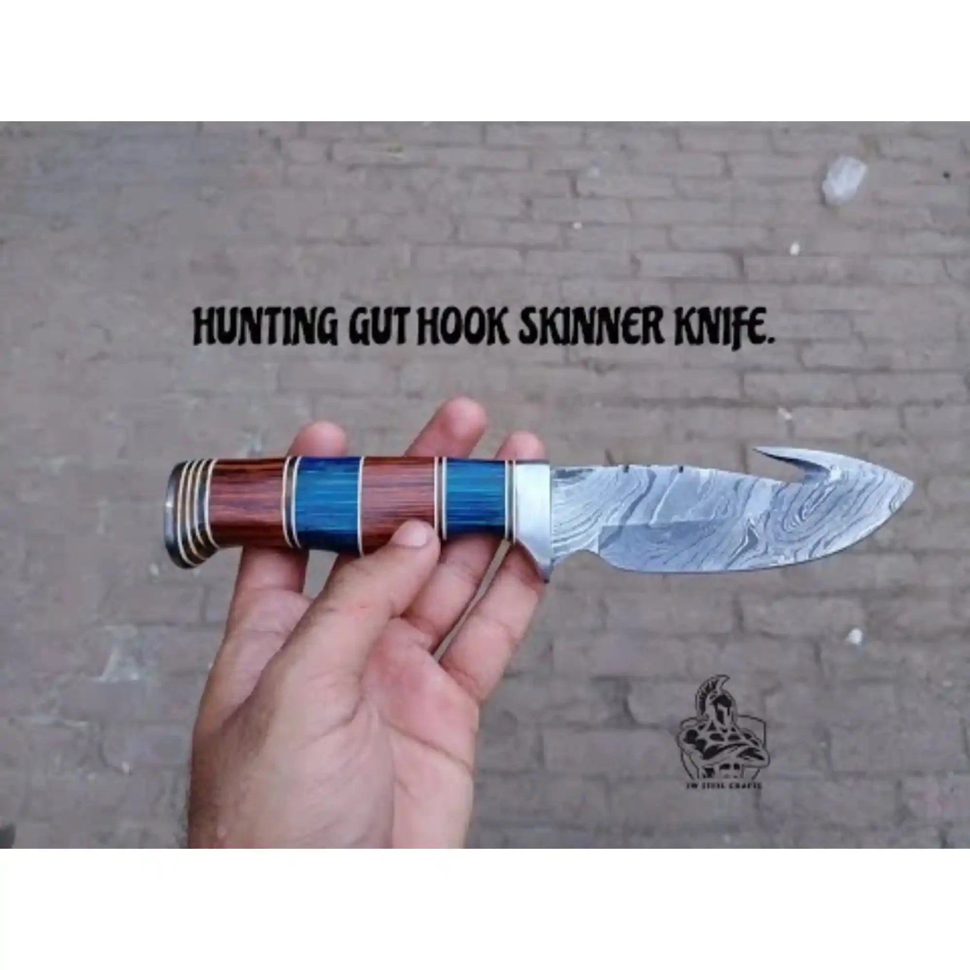 Custom Handmade Hunting Gut Hook Skinner Knife.