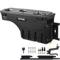 Truck Bed Storage Box, Lockable Lid, Waterproof ABS Wheel Well Tool Box 6.6 Gal/20 L, Compatible with Chevrolet Silverado 1500 GMC Sierra 1500 2019-2021, Passenger Side, Black