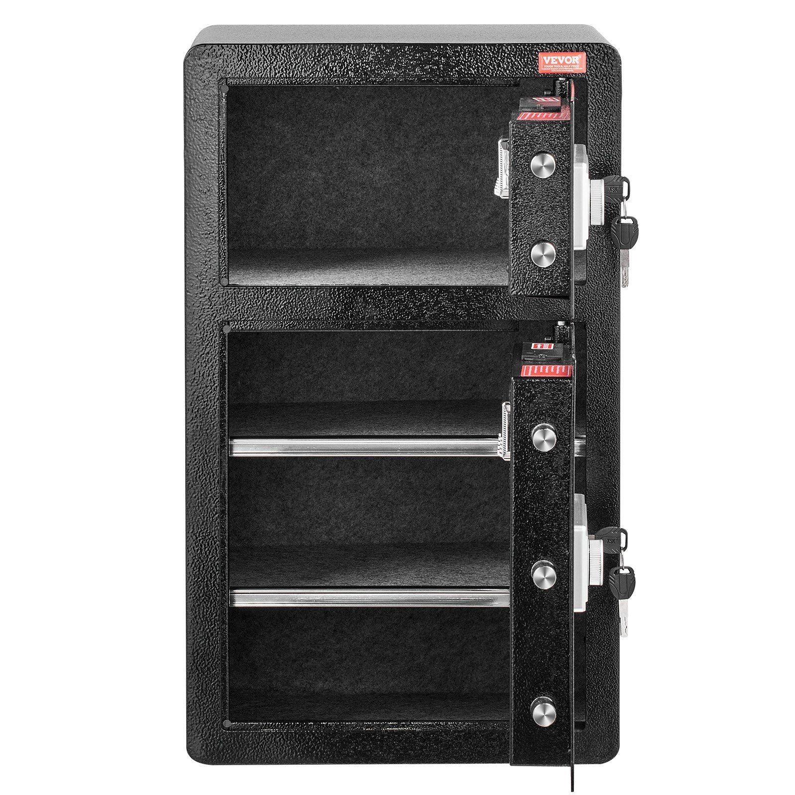 Double Door 4.5 cu.ft Safe Box with Key Lock Password Fireproof Bag Black,organize cash, passports, jewelry, gold, watches and documents