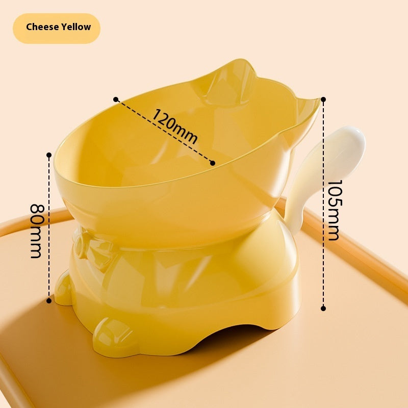 Stainless Steel Anti-fall Oblique Cat Bowl