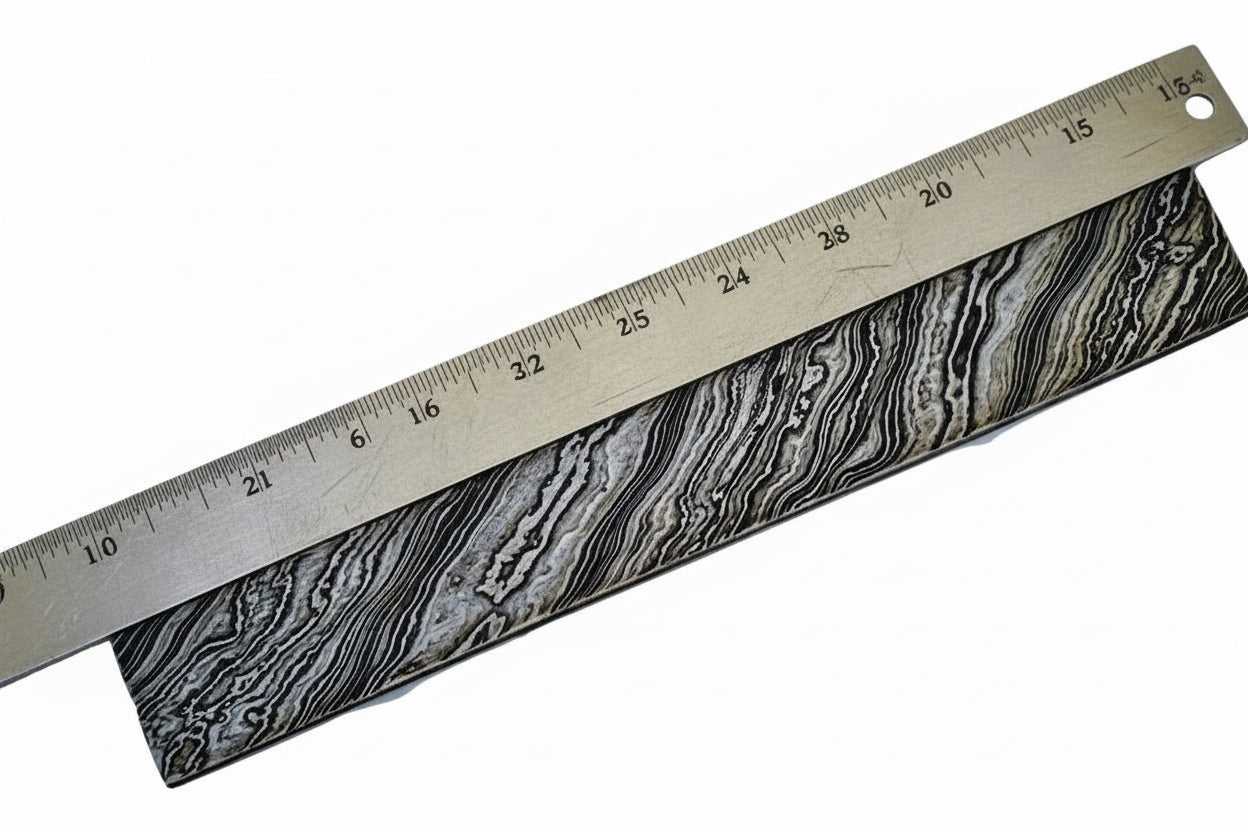 10 Inch Damascus Steel Billet Bar 2 Inch Wide Pattern Welded Blank for Knife Making and Bladesmithing