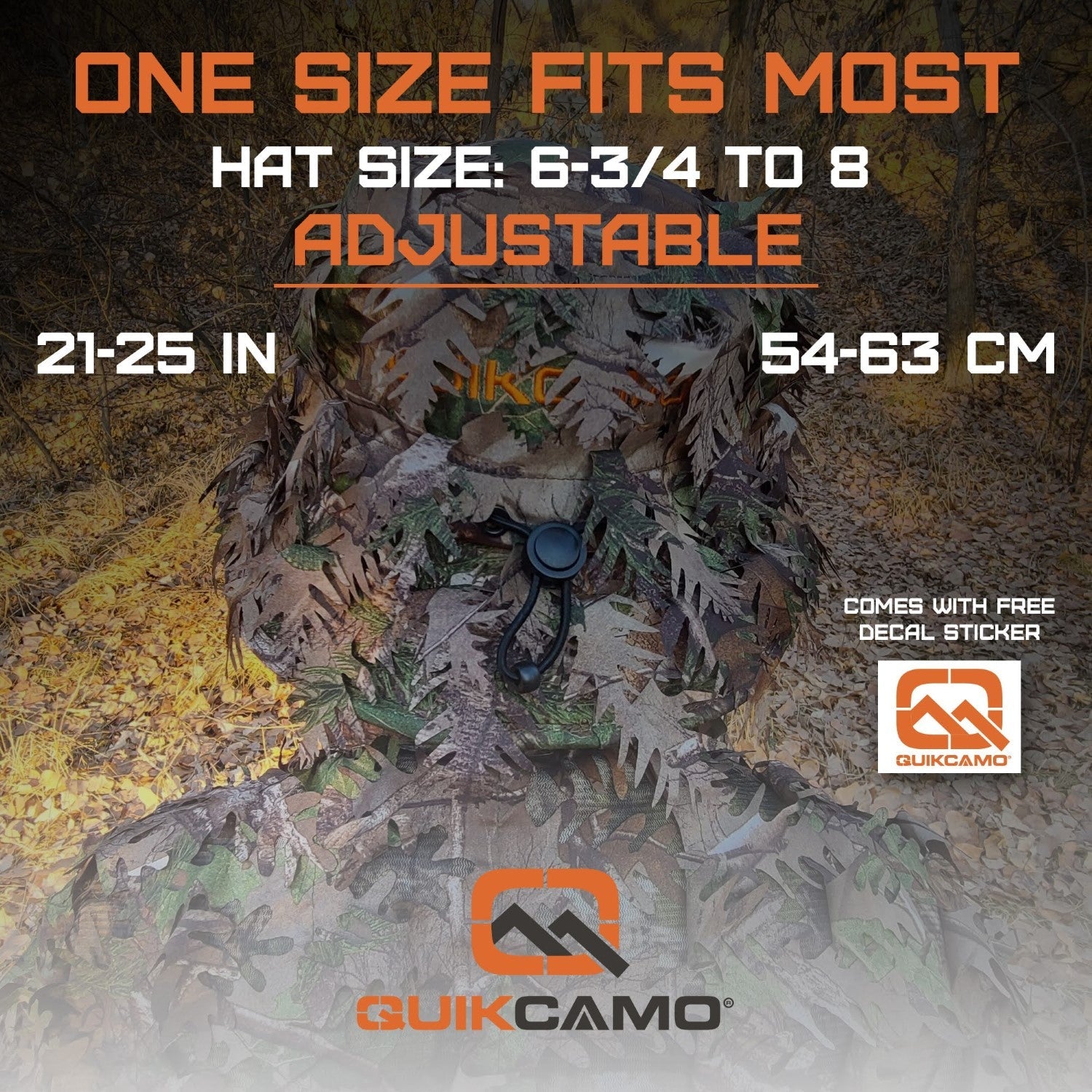 3D Leafy Camo Face Mask Bucket Hats in Mossy Oak and Realtree - Adjustable OSFM