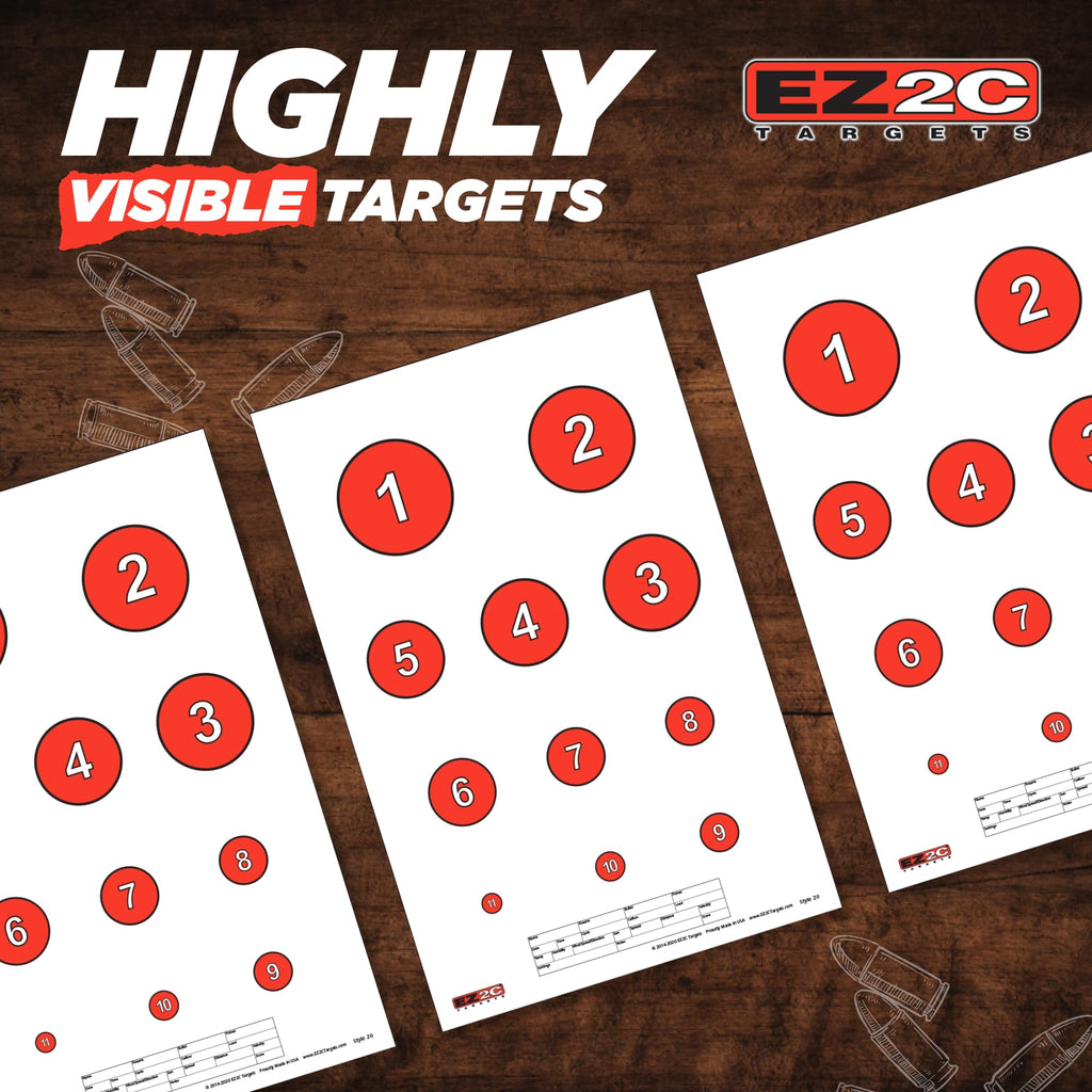 EZ2C Targets# 20/RD7: Reducing Circles Paper Shooting Targets 11"x17" USA Made