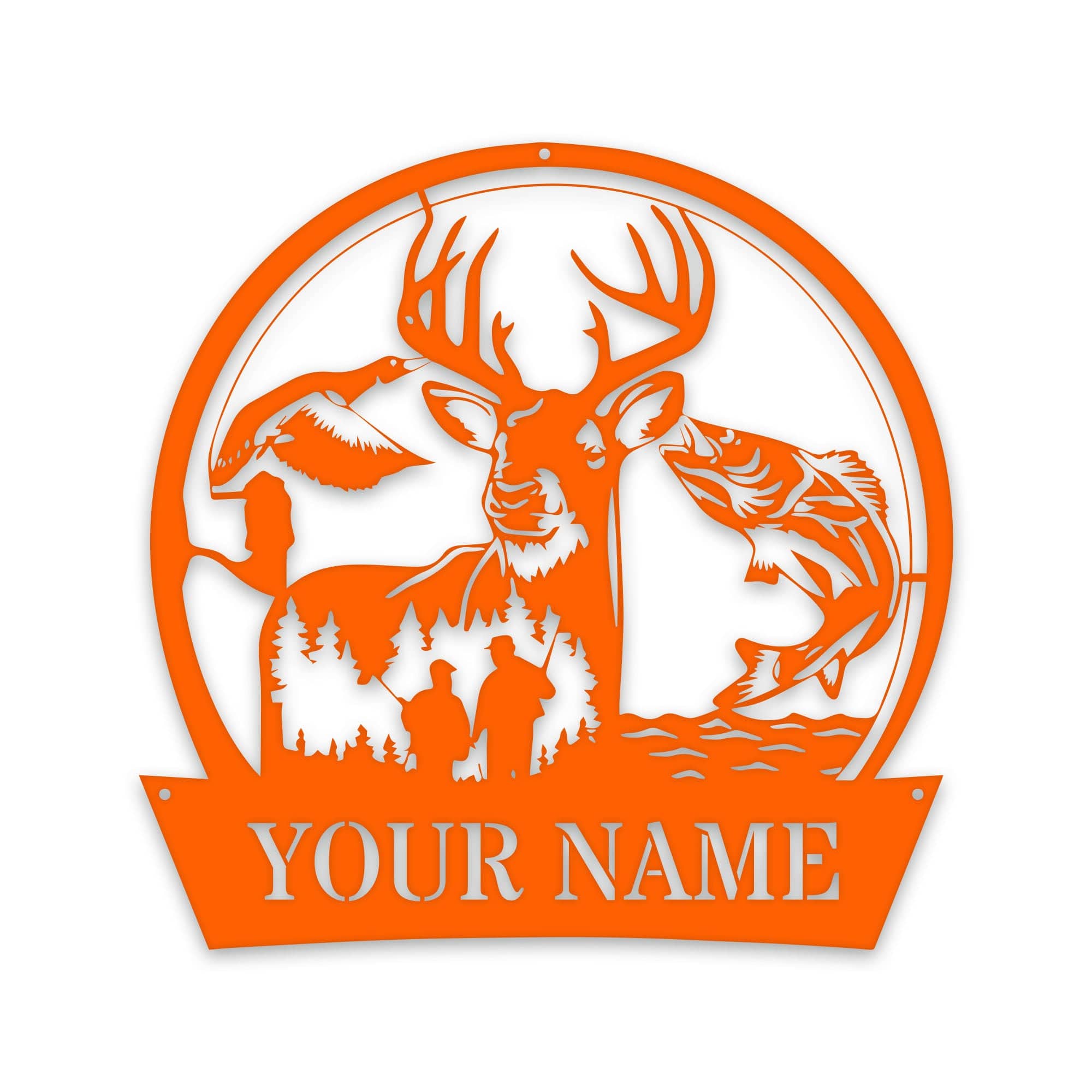 Great Outdoors Hunting Trio - Personalized Metal Sign