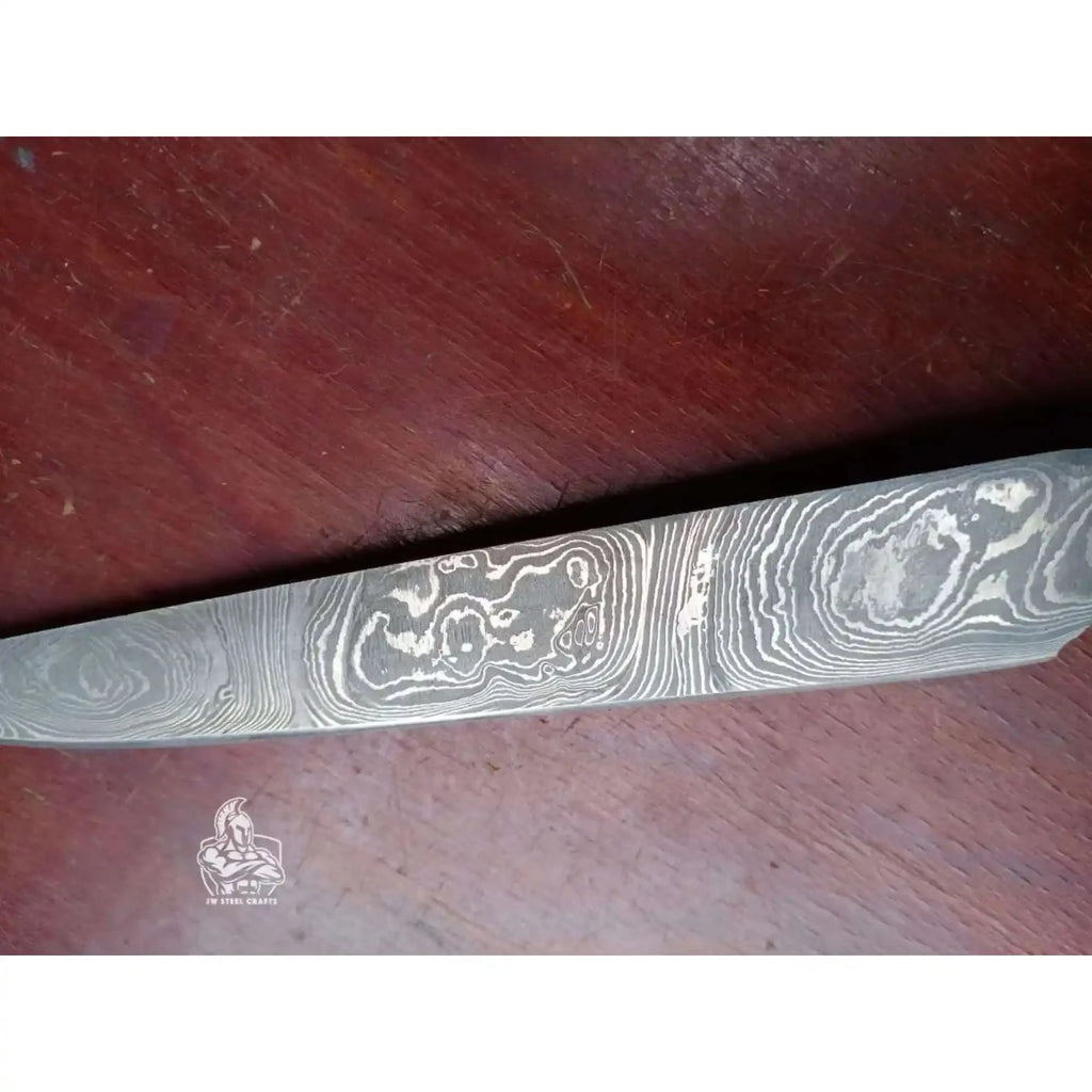 Handmade Damascus Fillet Knife – Flexible Fish Filleting Blade with Rosewood Handle, Full Tang Professional Fishing Knife, Leather Sheath Included, JW SteelCrafts