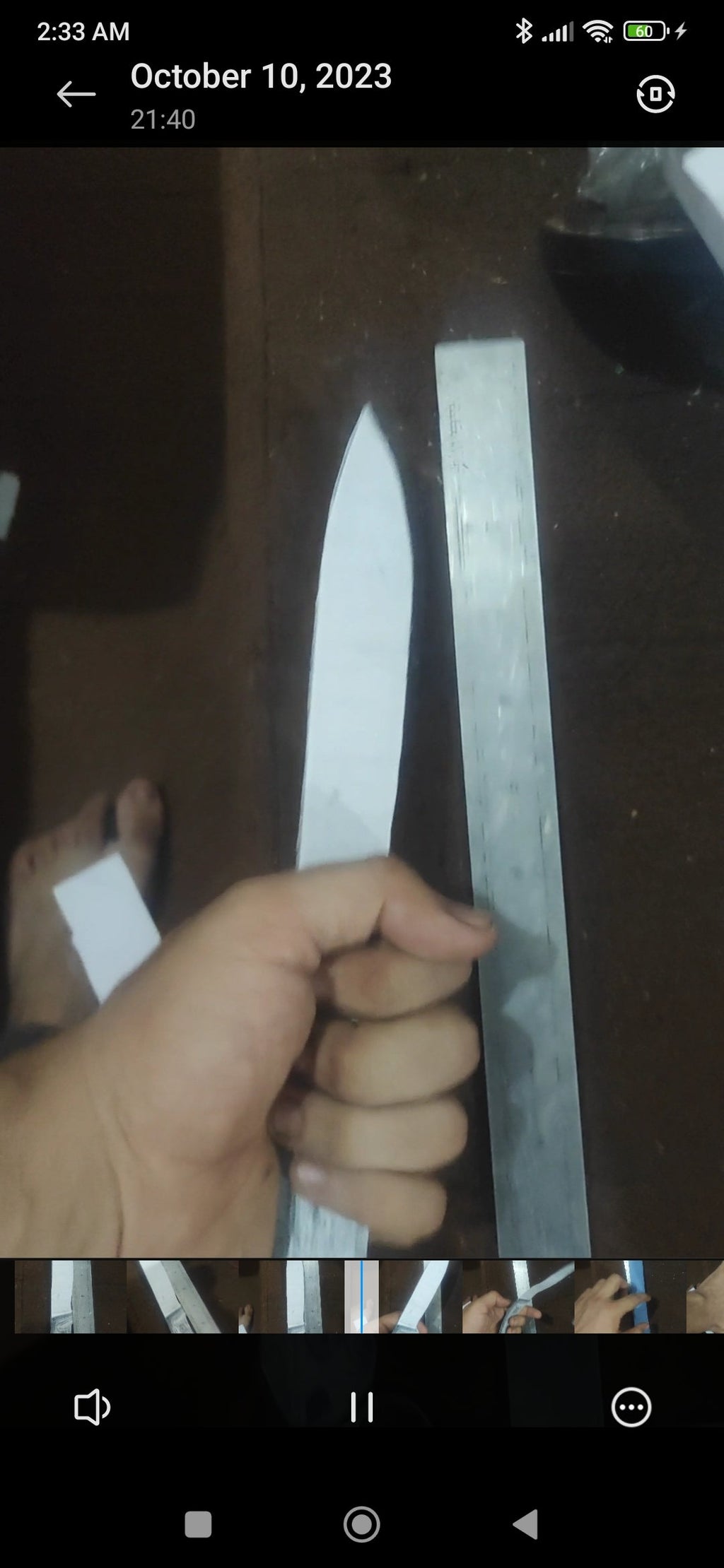 Handmade Damascus Fixed Blade Knife — Full Tang, Leather Sheath