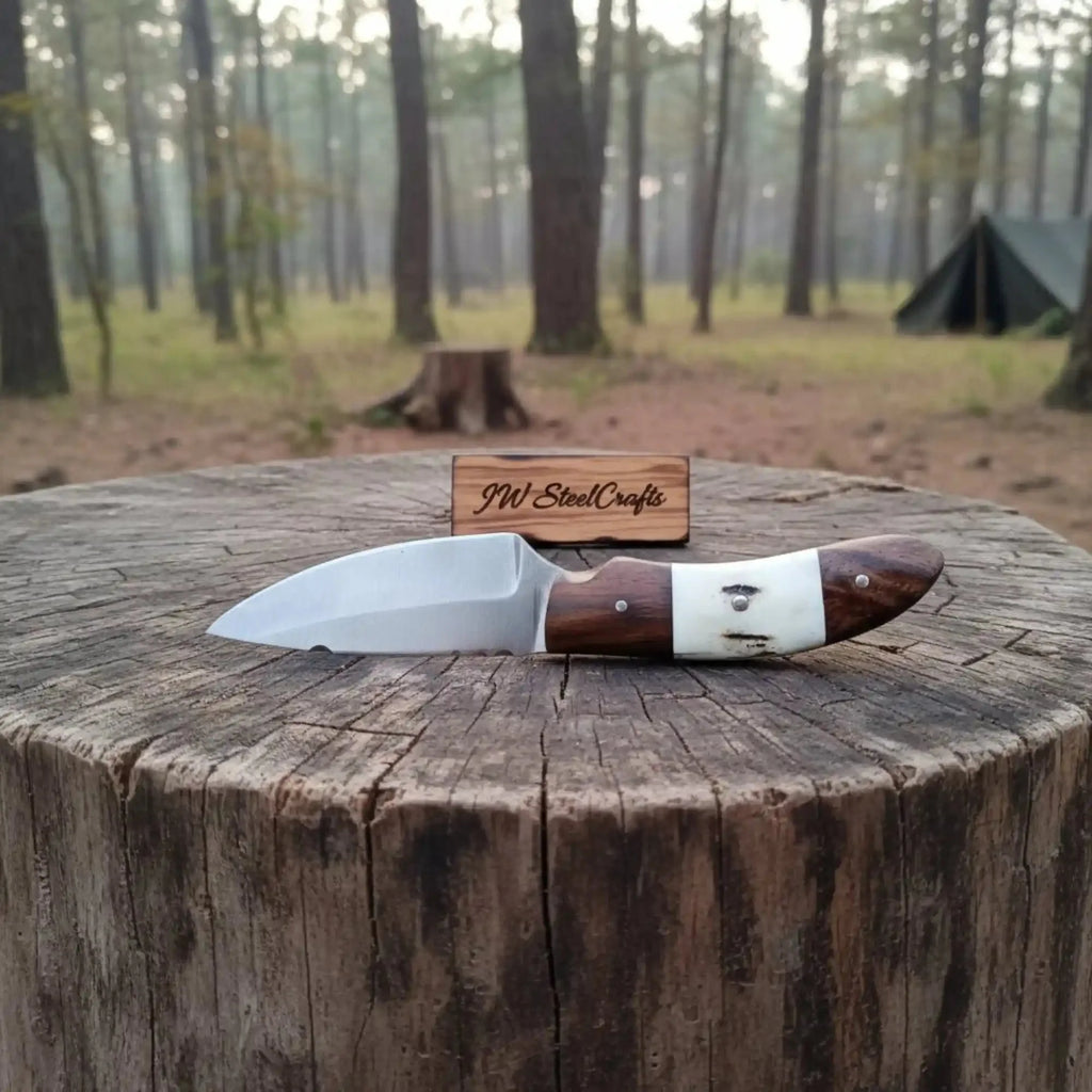 Handmade Skinner Knife Deer Horn Handle Fixed Blade Hunting Knife